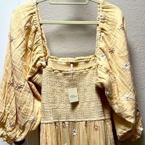 Free People Dahlia Embroidered Maxi Dress NWT